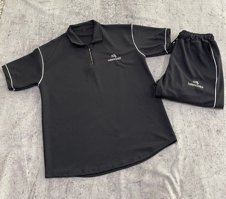 ست تی شرت شلوار نیم زیپ مردانه balenciaga