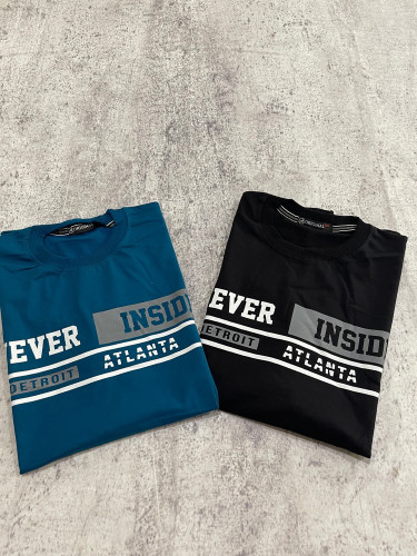 تی شرت یقه گرد نخی طرح NEVER