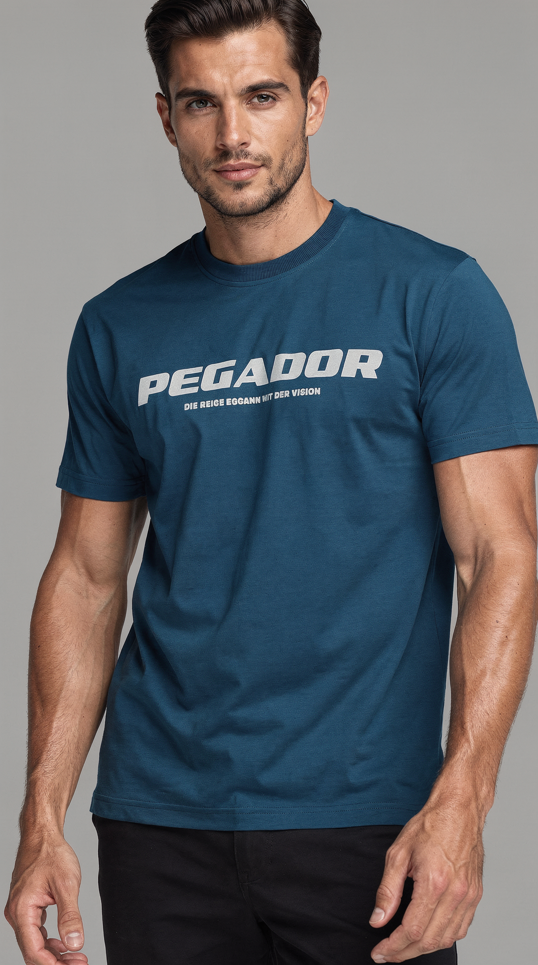 تی شرت یقه گرد نخی خنک طرح PEGADOR