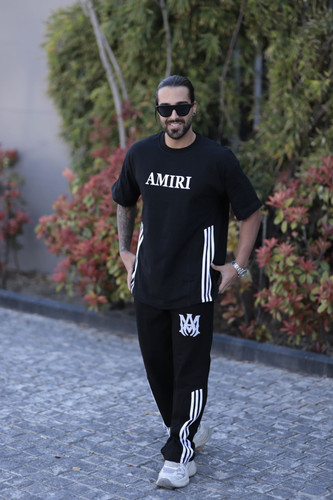 ست تی شرت شلوار نخی مردانه طرح AMIRI