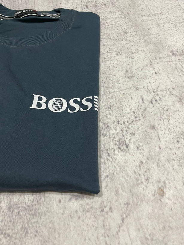 تی شرت نخ پنبه یقه گرد خنک BOSS