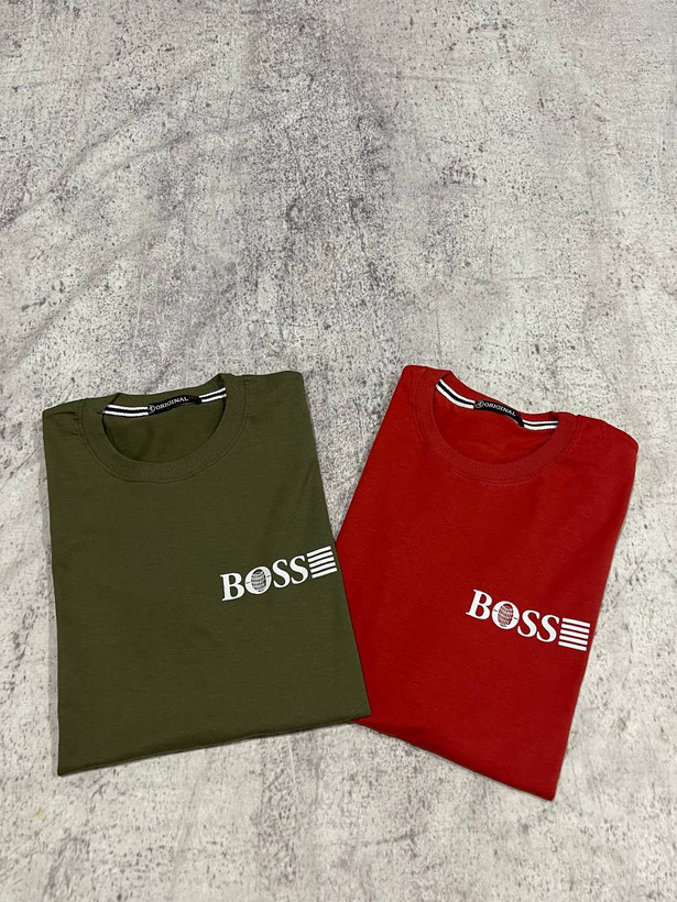 تی شرت نخ پنبه یقه گرد خنک BOSS