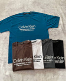 تی شرت یقه گرد نخ پنبه طرح Calvin klein